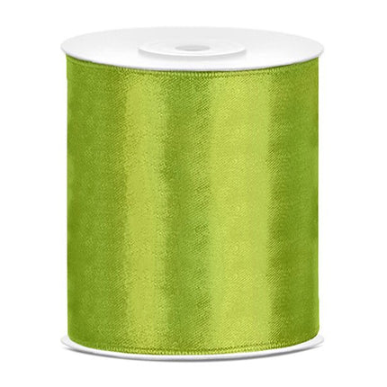 Satijn Lint Lime Groen 100mm 25m van Partydeco koop je bij Partywinkel