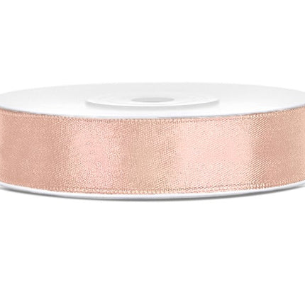 Satijn Lint Perzikkleur 12mm 25m van Partydeco koop je bij Partywinkel