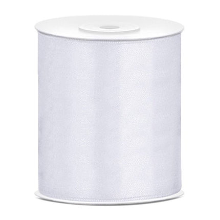 Satijn Lint Wit 100mm 25m van Partydeco koop je bij Partywinkel