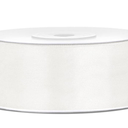 Satijn Lint Wit Pastel 25mm 25m van Partydeco koop je bij Partywinkel