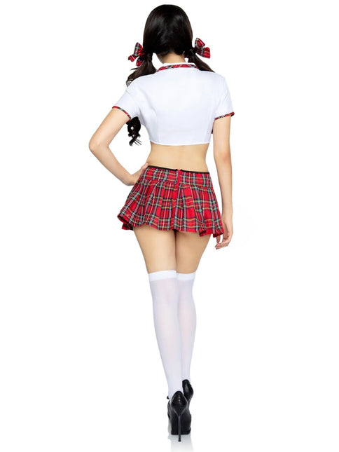 Schoolmeisje Kostuum Rood Wit Dames Leg Avenue - Partywinkel - 714718374857