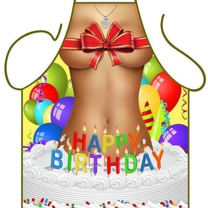 Schort Happy Birthday van Partychimp koop je bij Partywinkel