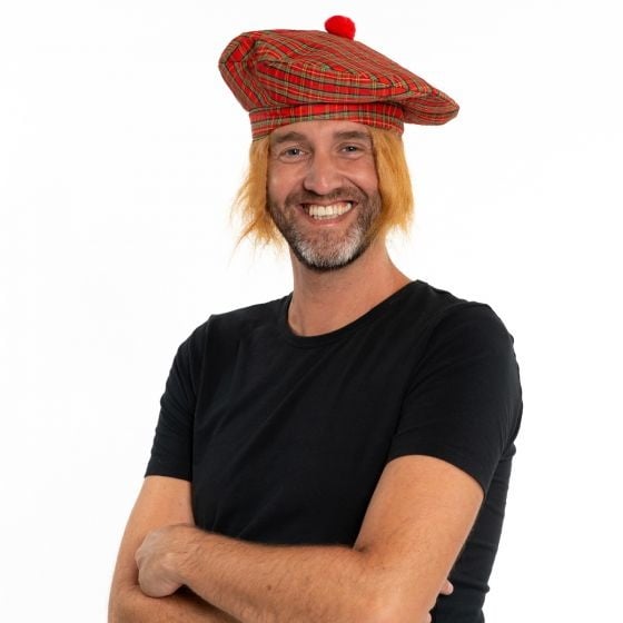 Schotse Baret Haar van Partychimp koop je bij Partywinkel