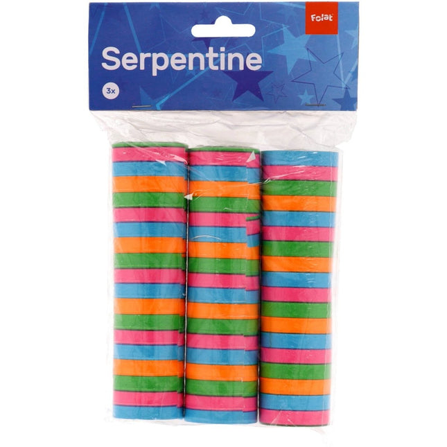 Serpentine Felle Kleuren - 3 stuks van Folat koop je bij Partywinkel