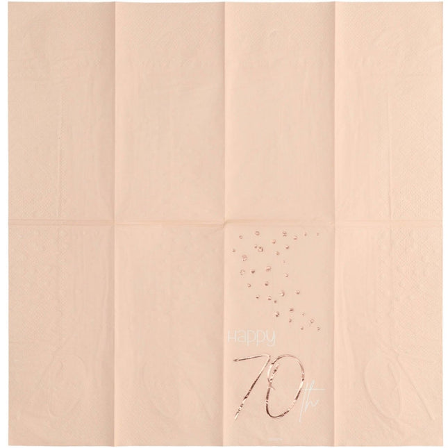 Servetten 70 Jaar Rose Goud 33cm 10st van Folat koop je bij Partywinkel