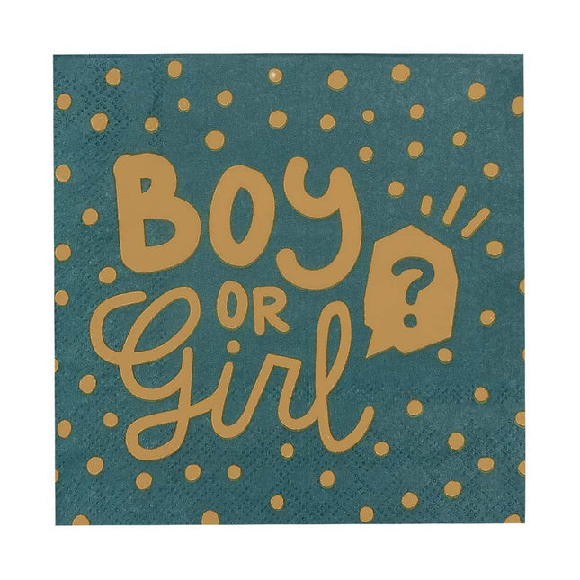 Servetten Boy Or Girl Papier 33cm van Boland koop je bij Partywinkel