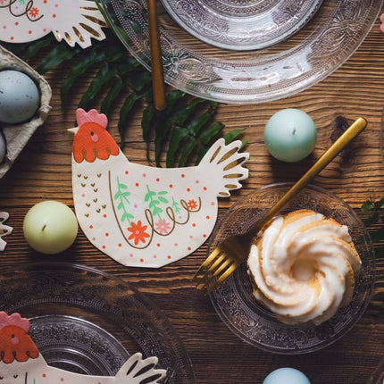 Servetten Haan 16cm 20st van Partydeco koop je bij Partywinkel