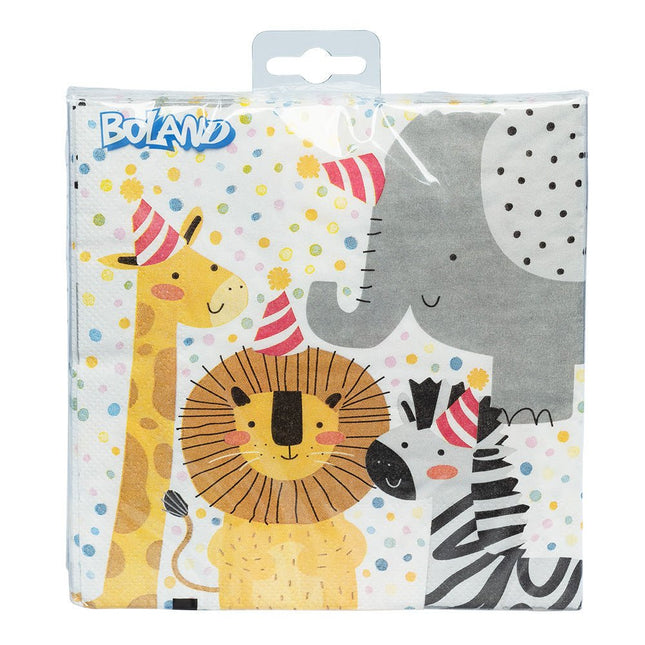 Servetten Safari Papier 33cm van Boland koop je bij Partywinkel