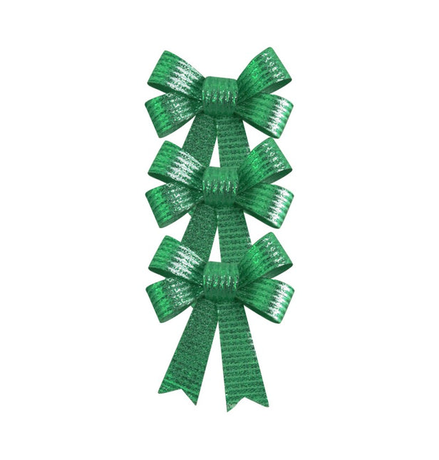 Fiocco verde lucido 10cm 3pz