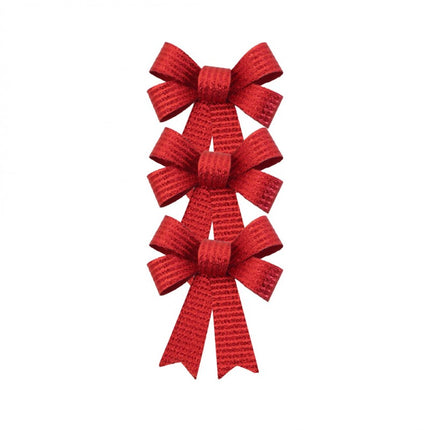Set di 3 fiocchi rossi lucidi 10cm x 12,7cm