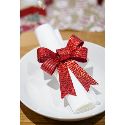 Set di 3 fiocchi rossi lucidi 10cm x 12,7cm