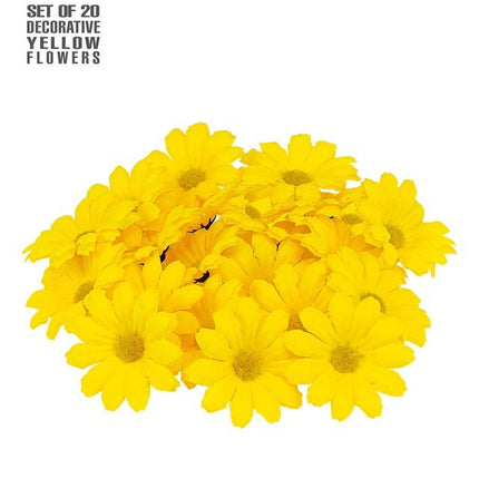 Set Van 20 Decoratieve Gele Bloemen van Widmann koop je bij Partywinkel