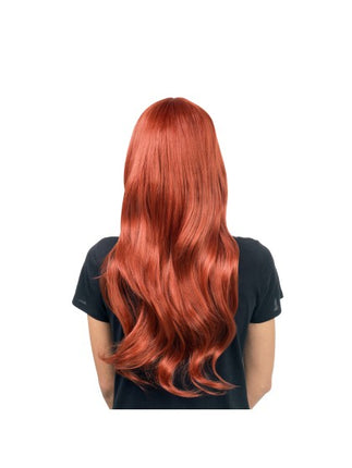 Parrucca Sienna, rosso-marrone mogano, 68 cm