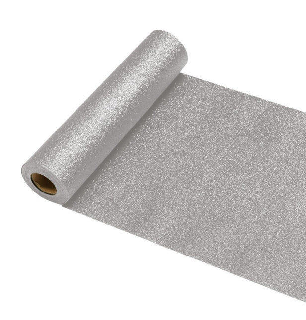 Runner da tavolo argento glitterato 30Cm 5m