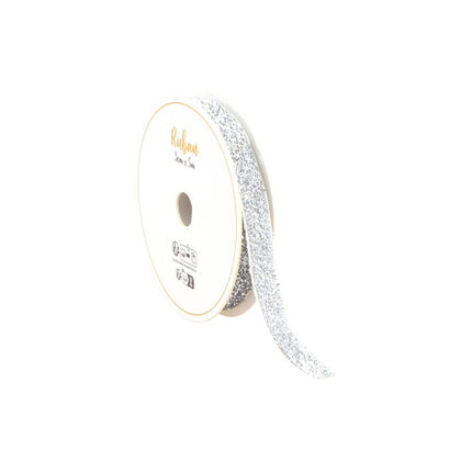 NASTRO GLITTERATO ARGENTO 10 MM X 3 M
