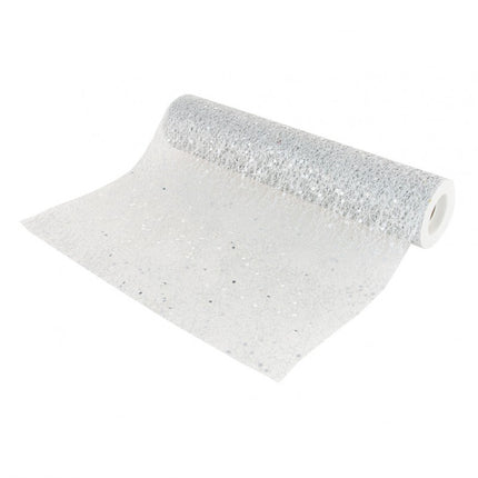 Runner da tavolo argento glitterato 5m
