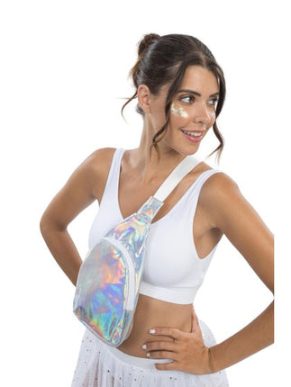 Zilveren Holografische Crossbodytas 34cm