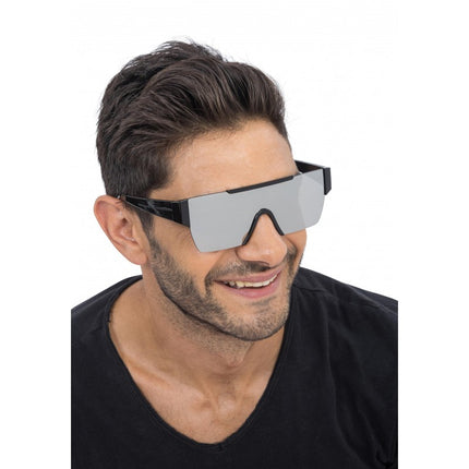 Occhiali effetto specchio argento - 15 cm x 15 cm x 5,2 cm