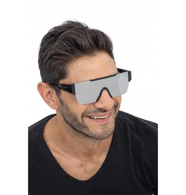 Occhiali effetto specchio argento - 15 cm x 15 cm x 5,2 cm