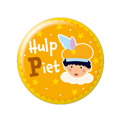 Sinterklaas Button Hulp Piet 5,5cm - Partywinkel - 8716764244414