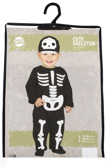 Skelet Halloween Kostuum Baby Zwart Wit van Fiestas Guirca koop je bij Partywinkel