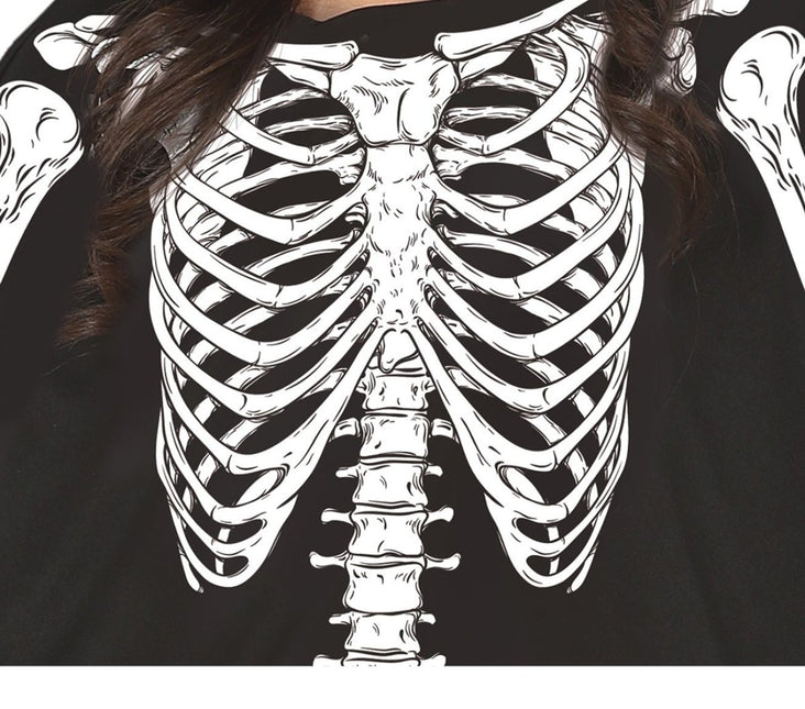 Skelet Halloween Poncho Dames van Fiestas Guirca koop je bij Partywinkel