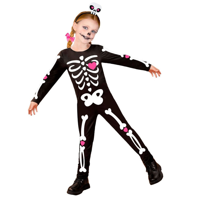 Skelet Jumpsuit Zwart Wit Meisje van Widmann koop je bij Partywinkel