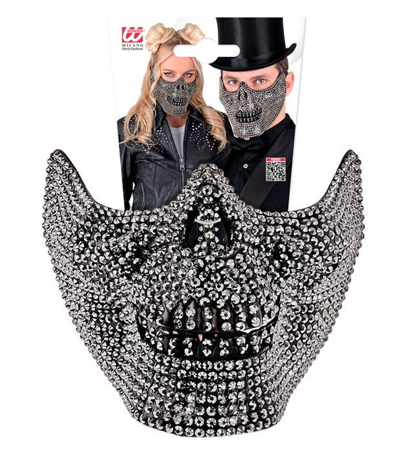 Skelet Masker Zwart Strass van Widmann koop je bij Partywinkel