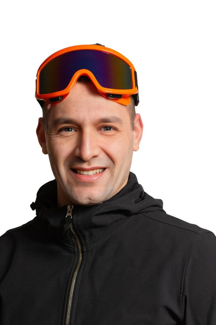 Ski Bril Oranje van Partychimp koop je bij Partywinkel