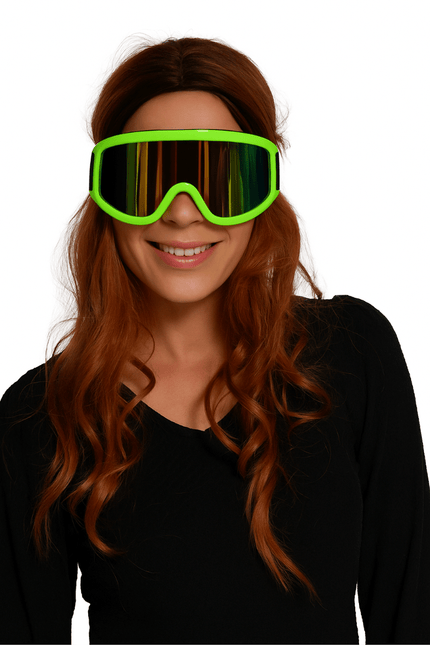Skibril Neon Groen van Partychimp koop je bij Partywinkel