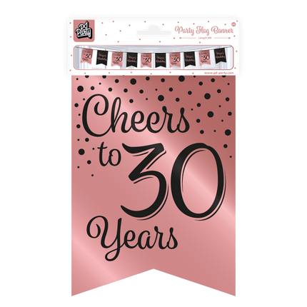 Slinger 30 Jaar Roze Zwart 6m van Paper Dreams koop je bij Partywinkel