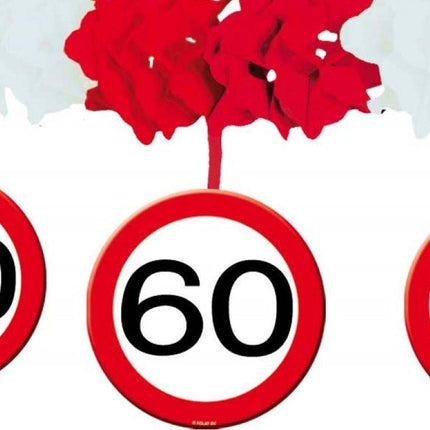 Slinger met Onderhanger 60 Jaar Verkeersbord 4m - Partywinkel - 8714572052351