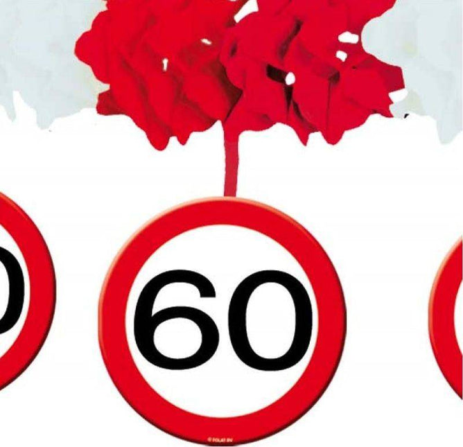 Slinger met Onderhanger 60 Jaar Verkeersbord 4m - Partywinkel - 8714572052351