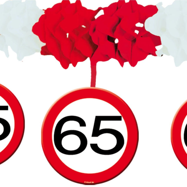 Slinger met Onderhanger 65 Jaar Verkeersbord 4m - Partywinkel - 8714572052368
