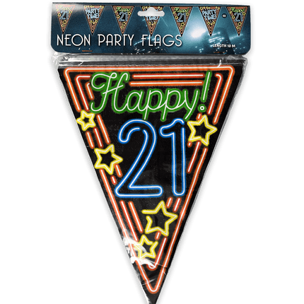 Slingers 21 Jaar Neon 10m van Paper Dreams koop je bij Partywinkel