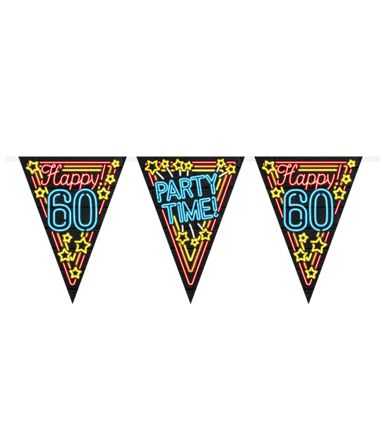 Slingers 60 Jaar Neon 10m van Paper Dreams koop je bij Partywinkel