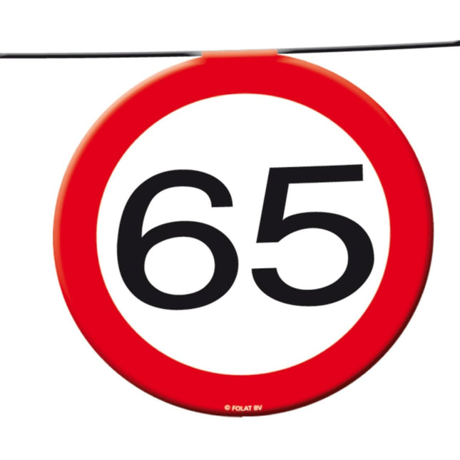 Slingers 65 Jaar Verkeersbord 12m - Partywinkel - 8714572051866