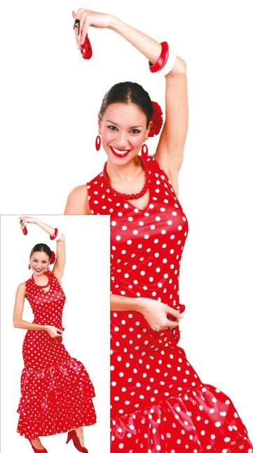 Spaanse Jurk Flamenco Rood - Partywinkel - 8434077806296