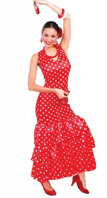 Spaanse Jurk Flamenco Rood - Partywinkel - 8434077806296