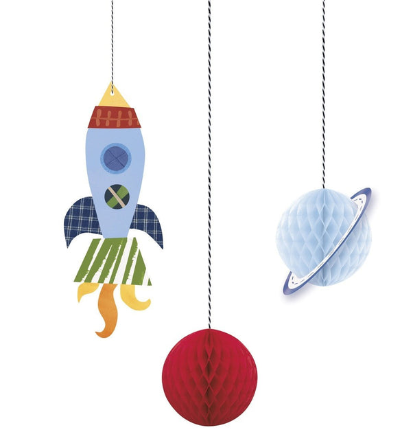 Space Party Hangdecoratie 3st van Unique koop je bij Partywinkel