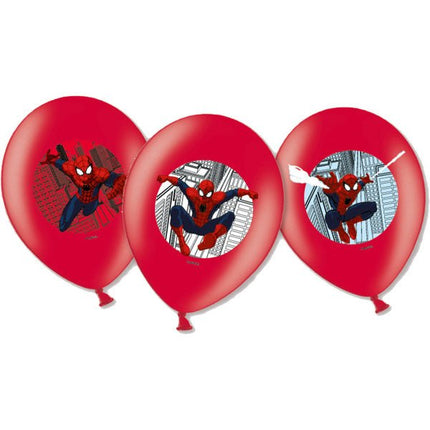 Spiderman Ballonnen Versiering 28cm 6st - Partywinkel - 013051559014