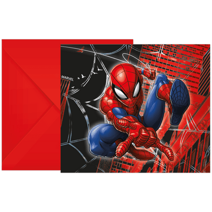 Spiderman Uitnodigingen Papier 6st van Procos koop je bij Partywinkel