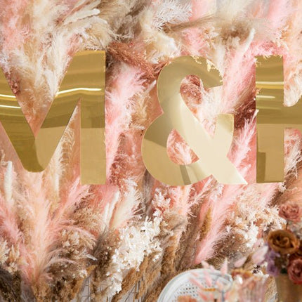 Spiegelletter M Goud 68cm van Partydeco koop je bij Partywinkel