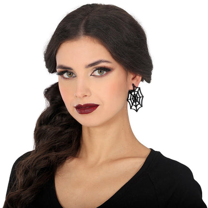 Spinnenweb Oorbellen 5cm van Fiestas Guirca koop je bij Partywinkel