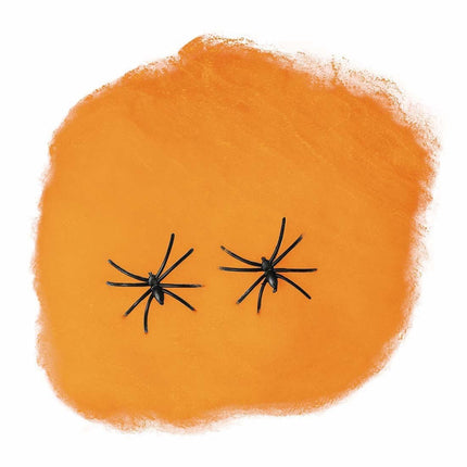 Spinnenweb Oranje 4 Spinnen 60gr - Partywinkel - 8434077160671