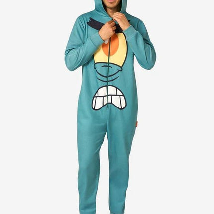 SpongeBob Plankton Onesie Unisex Blauwgroen van Nickelodeon koop je bij Partywinkel