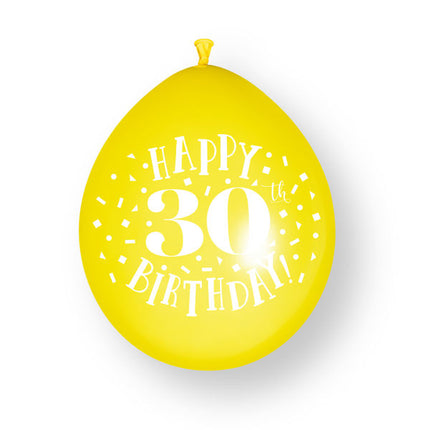 Palloncini in lattice da 10 ct “Happy 30th Birthday” da 23 cm