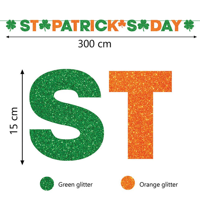 5H-stpatrick Decorazioni Per Festa Di Compleanno A Tema San Patrizio - Striscione E Spirali