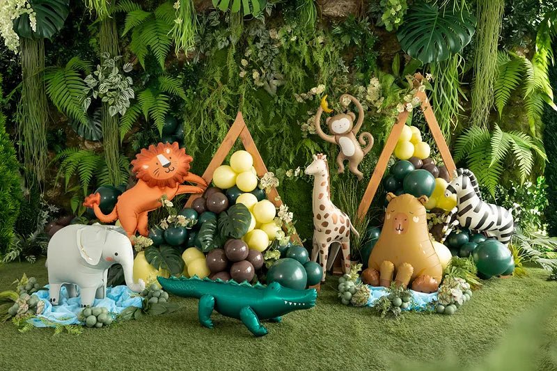 Staande folieballon Giraffe, 49x114 cm, mix van Partydeco koop je bij Partywinkel