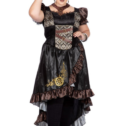 Steampunk Jurk Zwart Dames van Wilbers & Wilbers koop je bij Partywinkel